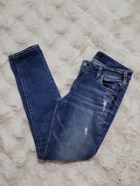 Silver Jeans Co. Girlfriend, Some Distressing With Stretch